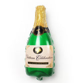 PartyCorp Happy Birthday Vintage Champagne Bottle and Silver Stars Foil Balloon Bouquet, Decoration Set, DIY Pack of 5